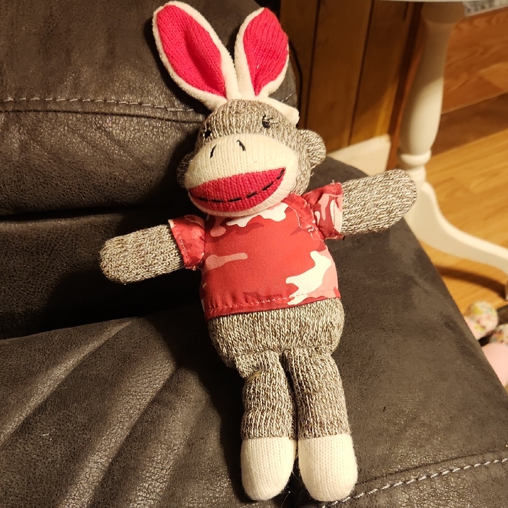 Charming Gray and Pink Bunny Stuffed Animal